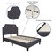 Merrick Lane Provence Platform Bed with Slatted Support Contemporary Tufted Upholstery with Accent Nail Trim